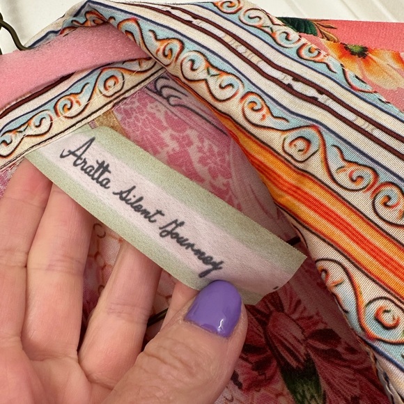 Aratta Floral Multicolor Kimono Goddess Dress - Picture 16 of 16